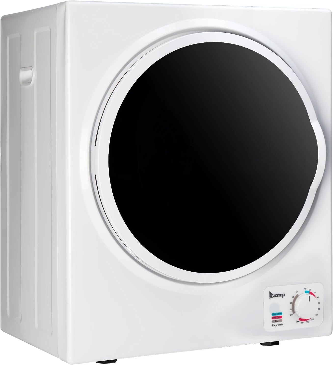 Bonnlo Tumble Dryer 2.5 kg, Exhaust Dryer 220 V 850 W, Mini Dryer with Knob, Drying Machine Made of Stainless Steel Drum and ABS, White