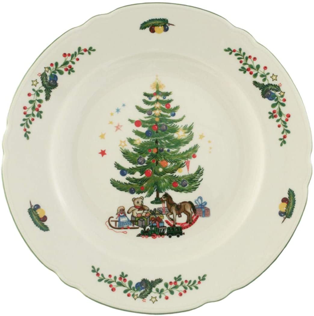 Seltmann Weiden 001.291068 Marieluise Christmas Dinner Plate Round Green / Multi-Coloured