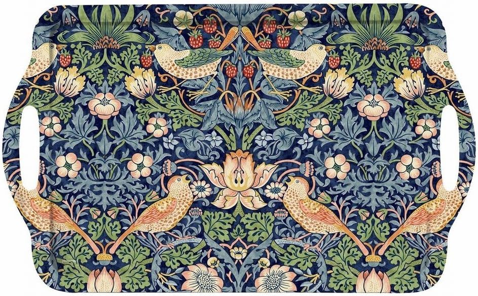 Portmeirion William Morris & Co Pimpernel Strawberry Thief Blue Large Tray, Multi-Colour