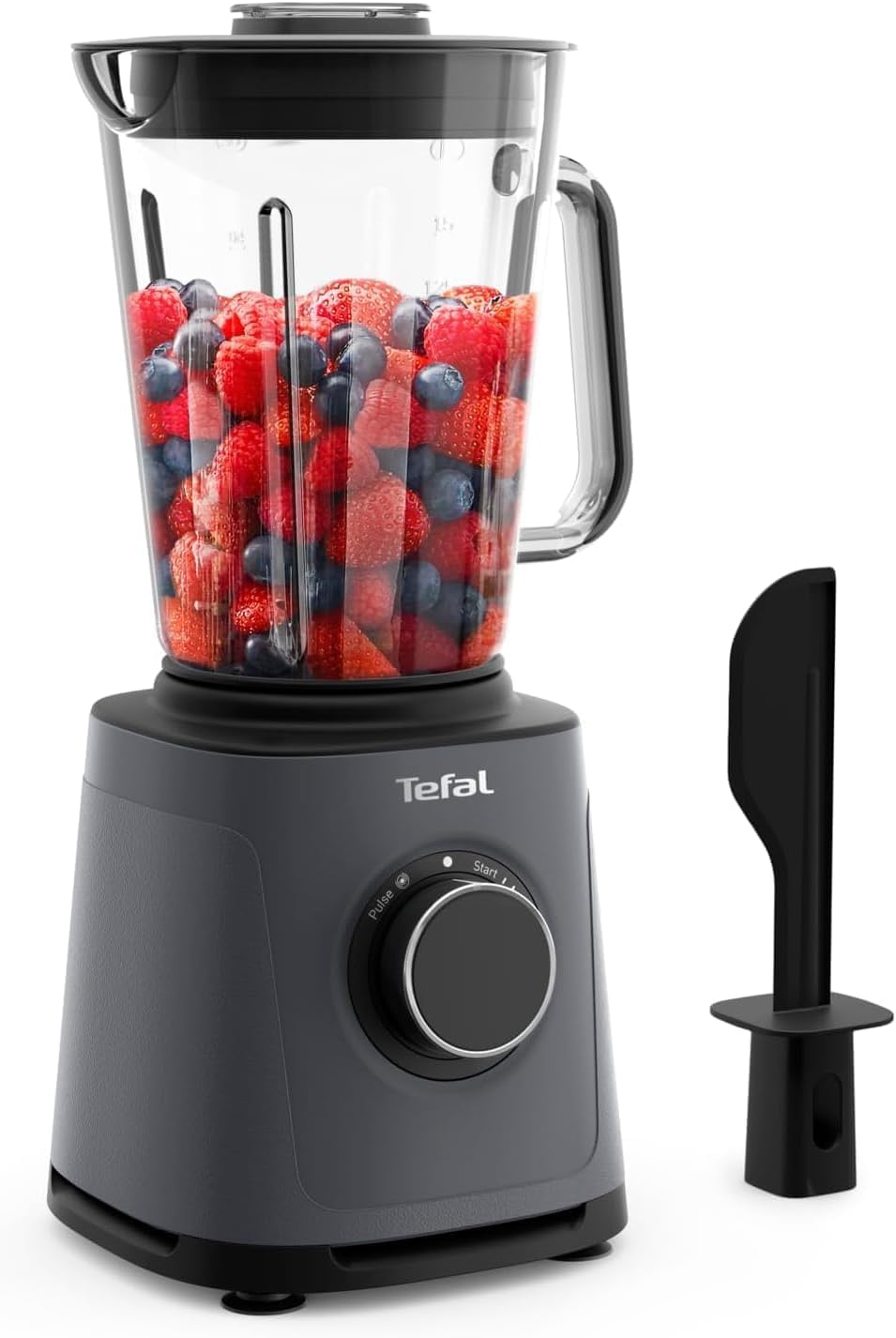 Tefal PerfectMix Essential BL771BF0 High Speed Blender, Continuously Adjustable Speed, Pulse Function, Removable Powelix Blades, Heat Resistant 2L Glass Jar, 1200W, Grey