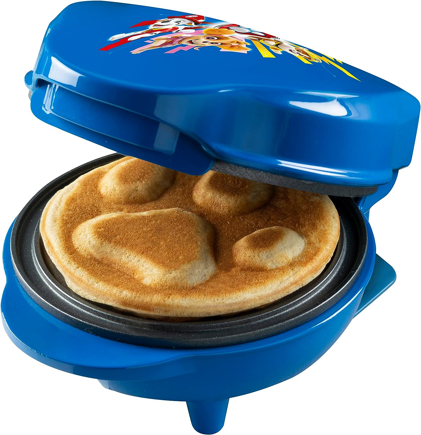 Bestron Paw Patrol Waffle Iron, Mini Waffle Iron in Unique Paw Patrol Design, for Children\'s Birthdays, Easter and festive, Includes Baking Light, Waffle Size: Diameter 10 cm, Officially Licensed Product,
