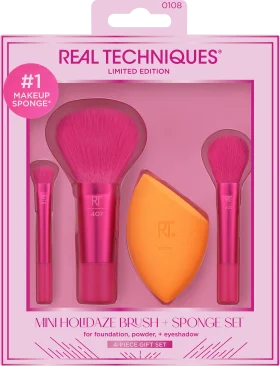 Real Techniques Make-up set 4Tlg Mini Holidaze Brush + Sponge, 1 ST