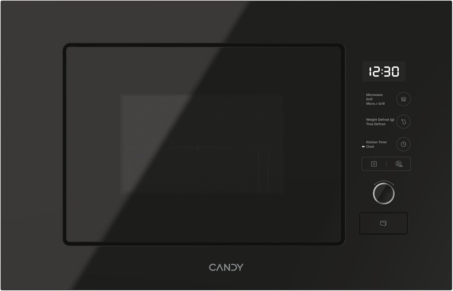Candy MICG20GDFB Built-In Microwave I Volume: 20 Liters I Microwave: 800 W, Grill: 1000 W I Black Glass
