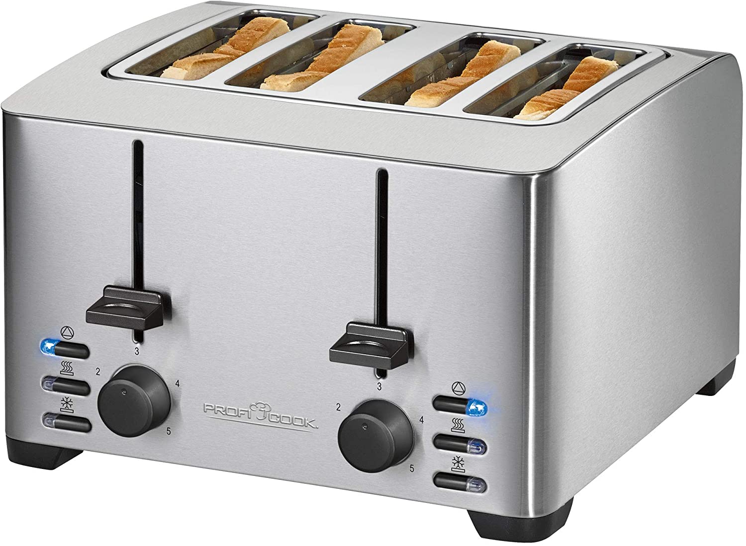 4 slice toaster stainless steel housing extra wide slots Profi Cook PC-TA 1073