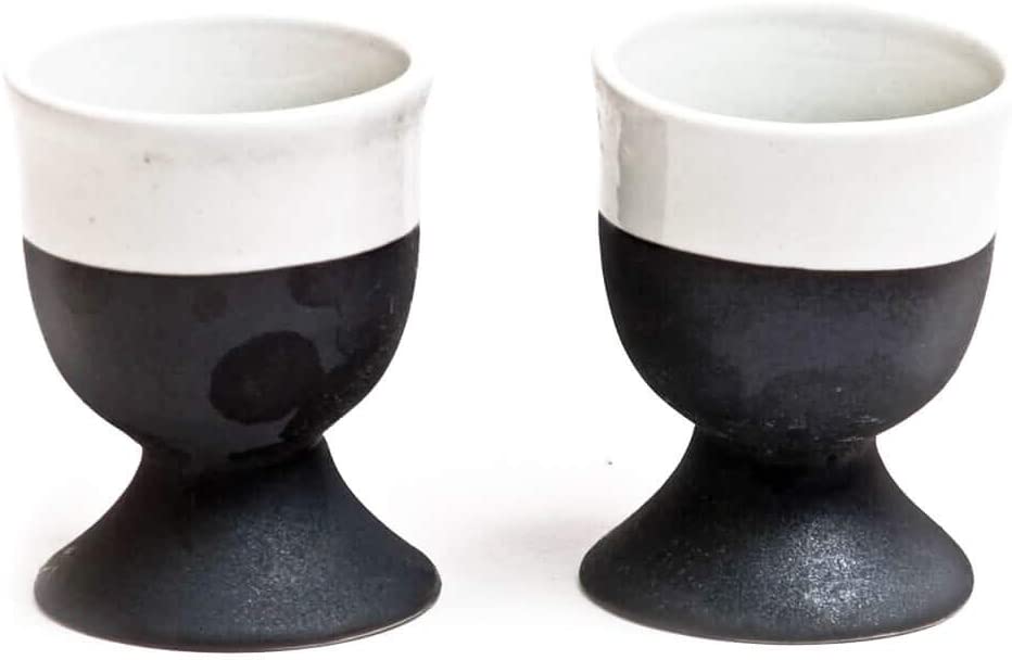 Broste Copenhagen Esrum 2 egg cup set black/cream Scandinavian design Nordic egg holder egg holder dishwasher safe Easter table breakfast egg