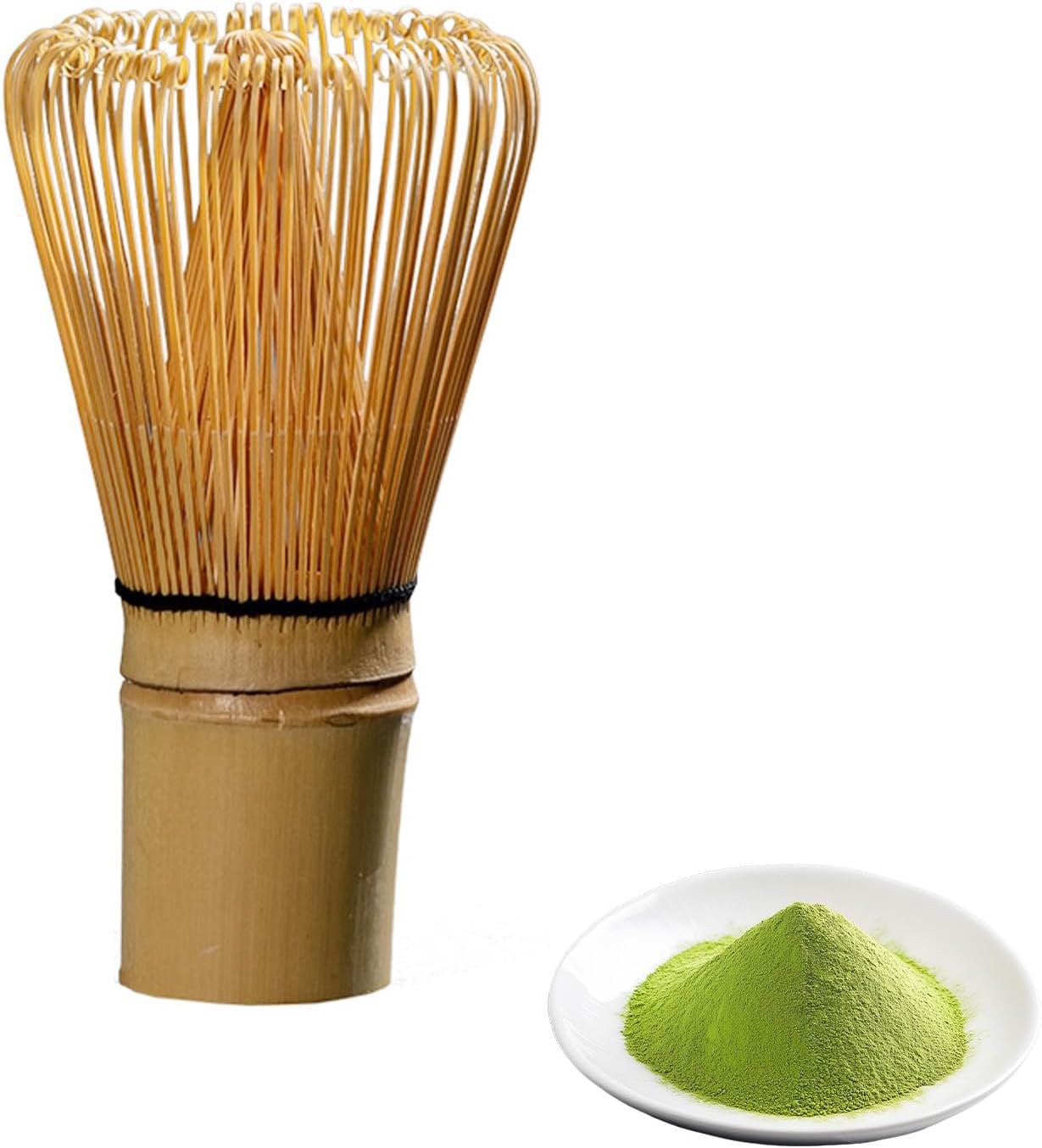 Matcha Whisk, Bamboo Whisk Matcha, Green Tea Whisk with 80 Bristles, Traditional Japanese Tea Ceremony, High-Quality Whisk as Accessory for Handmade