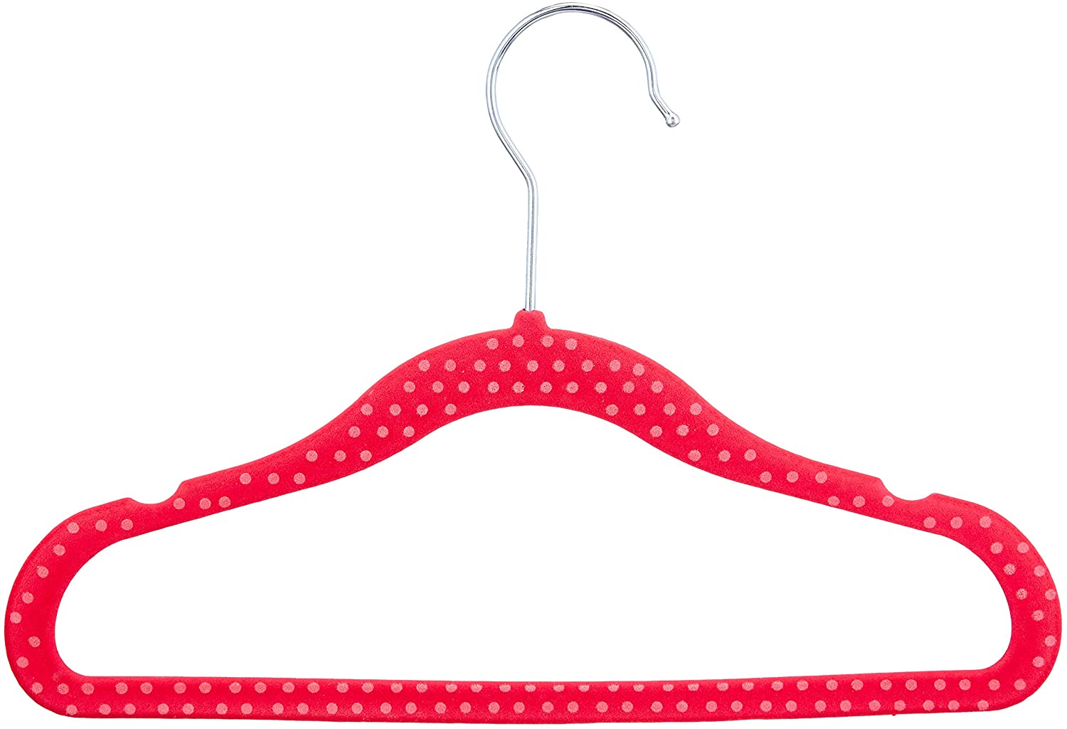 AmazonBasics basics Velvet Cover Childrens Hanger, Pack Of 30, Pink Dotted