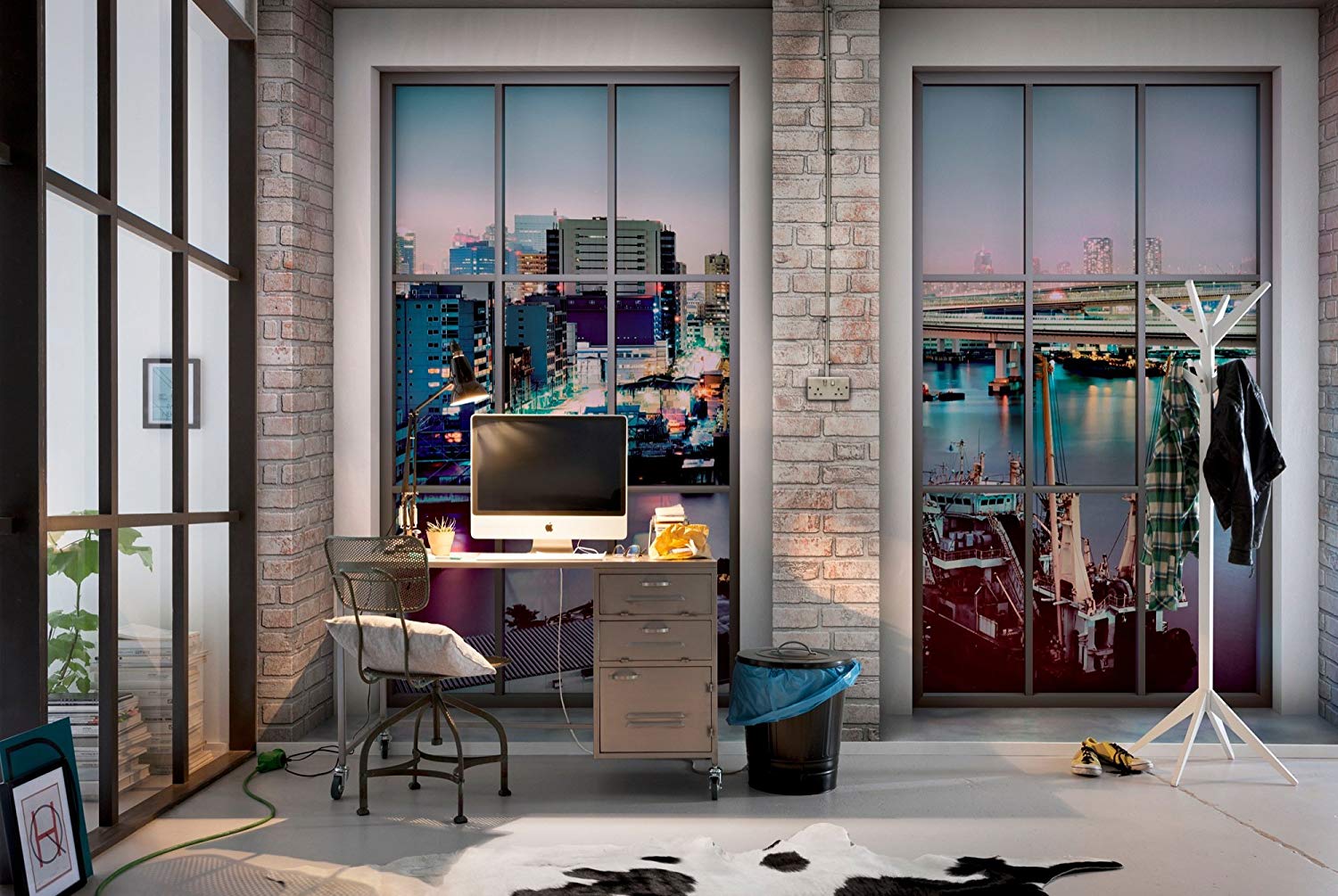 'Komar XXL4 017 368 x 248 cm "Loft Scenic Wallpaper – Purple (Pack of 4)