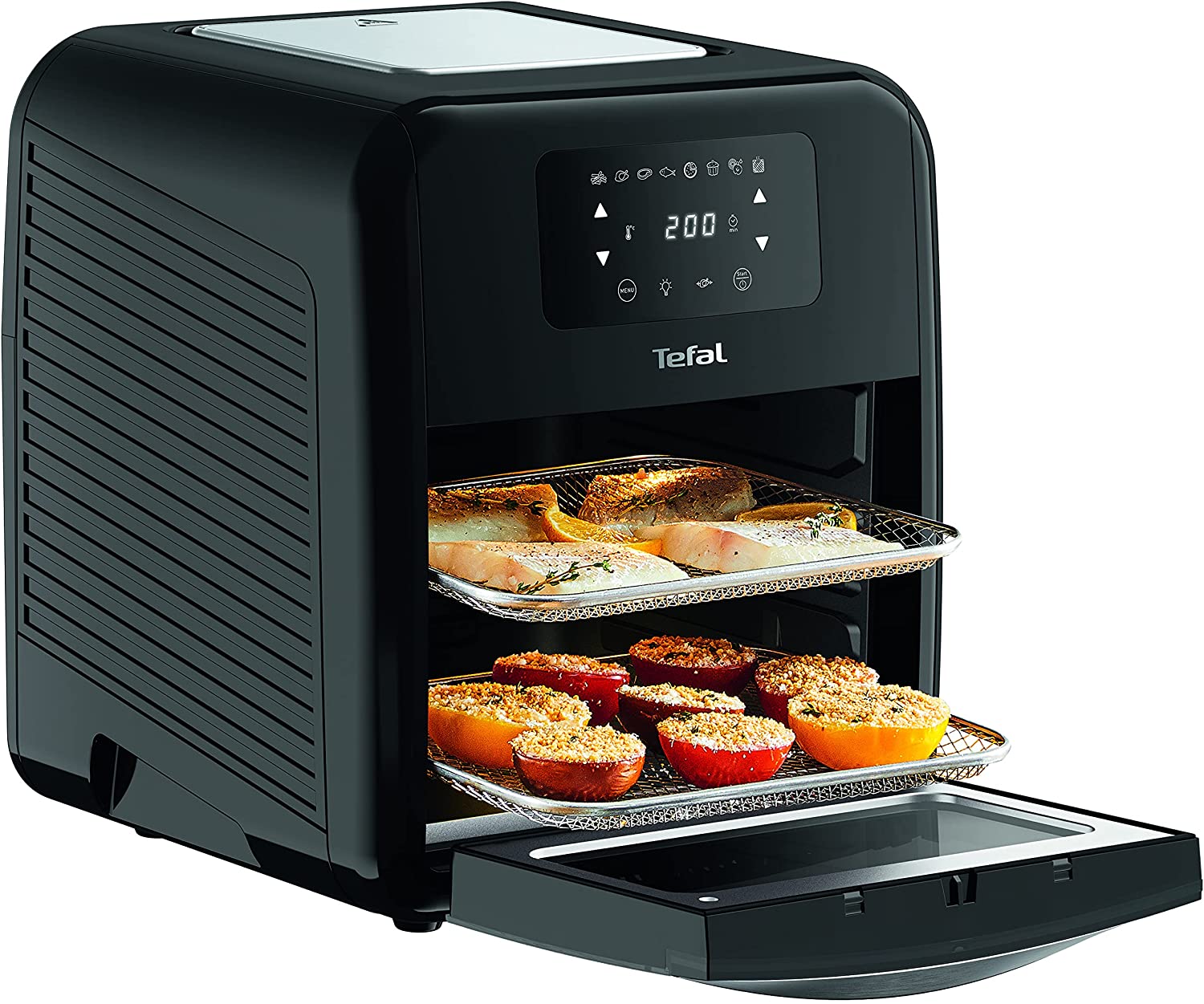 Tefal FW5018 Easy Fry Oven & Grill 9-in-1 Hot Air Fryer | 11 Litres for 6 Servings | 7 Accessories | 8 Programmes | Online Recipes | Timer | Healthy Cooking | Fast & Energy Efficient | Black