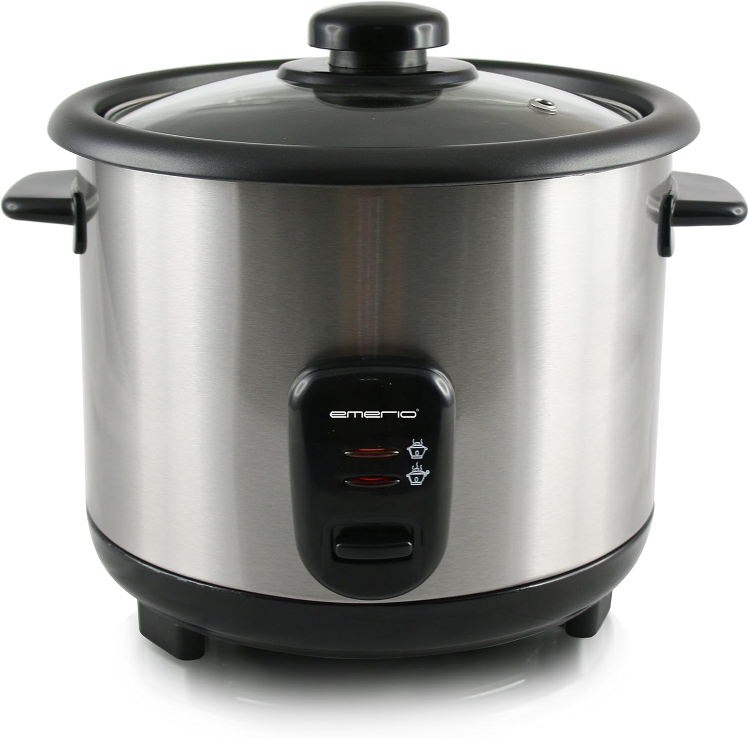 Emerio Rice Cooker, Keep Warm Function, Non-Stick Coating, Glass Lid, Rice Spoon and Measuring Cup, Slow Cooker