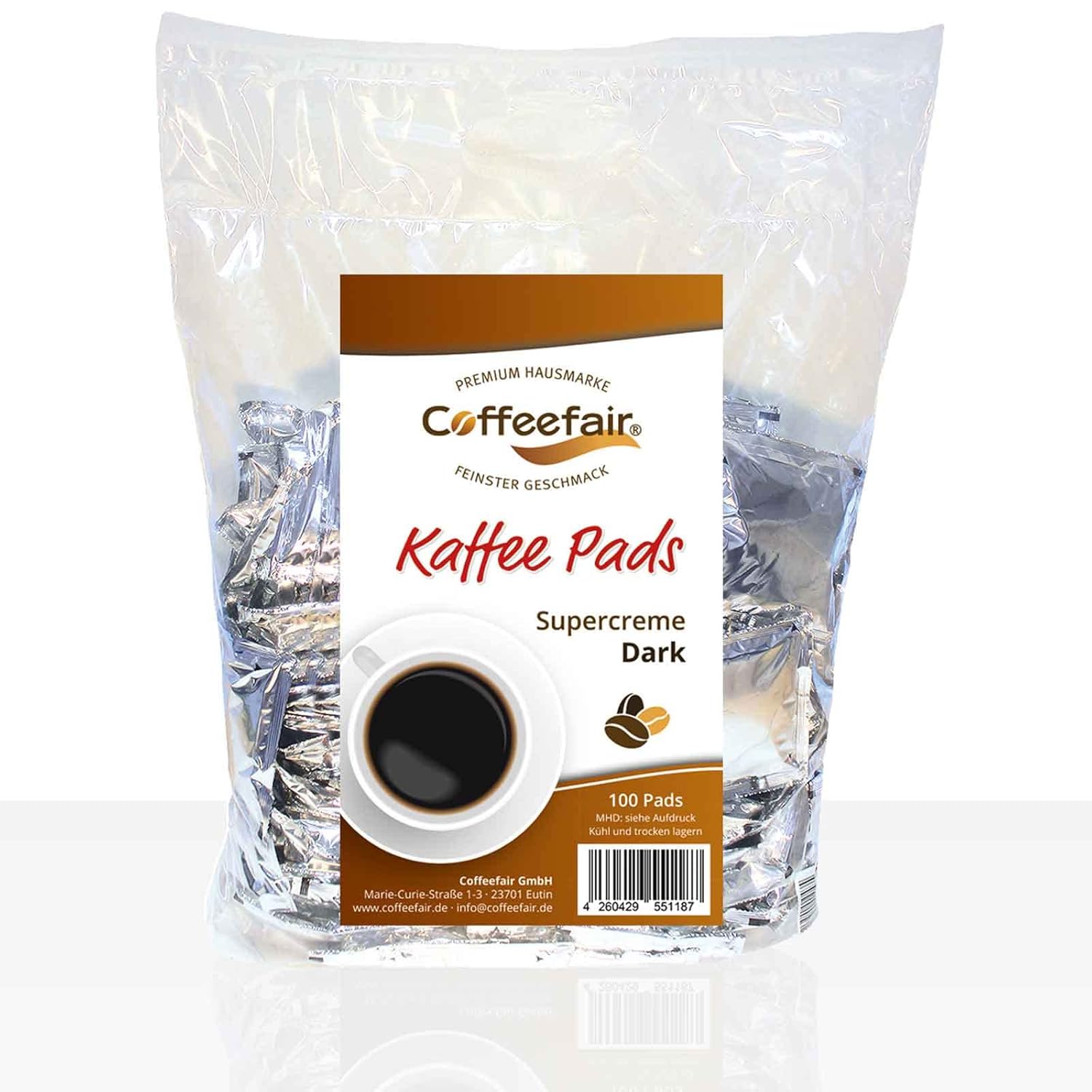 Coffeefair Coffee Pads Super Cream Dark Roast Pack of 100 | Mega Bags
