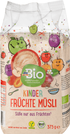 dmBio Knuspermüsli, fruits, children, 375 g