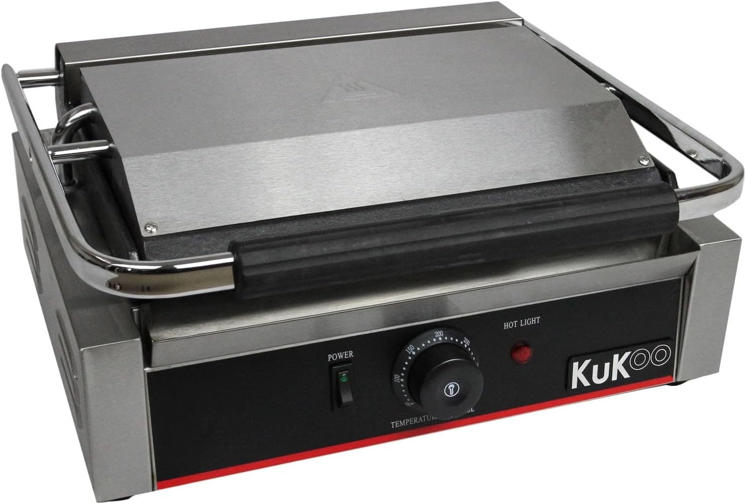 Stainless Steel Panini Grill Electric Grill Panini Toaster Sandwich Toaster Grill Table Grill Grooved 2200 W with Free Wire Cleaning Brush and 2 x Fat Trays 43 cm (W) x 31 cm (D) x 21.5 cm (H)