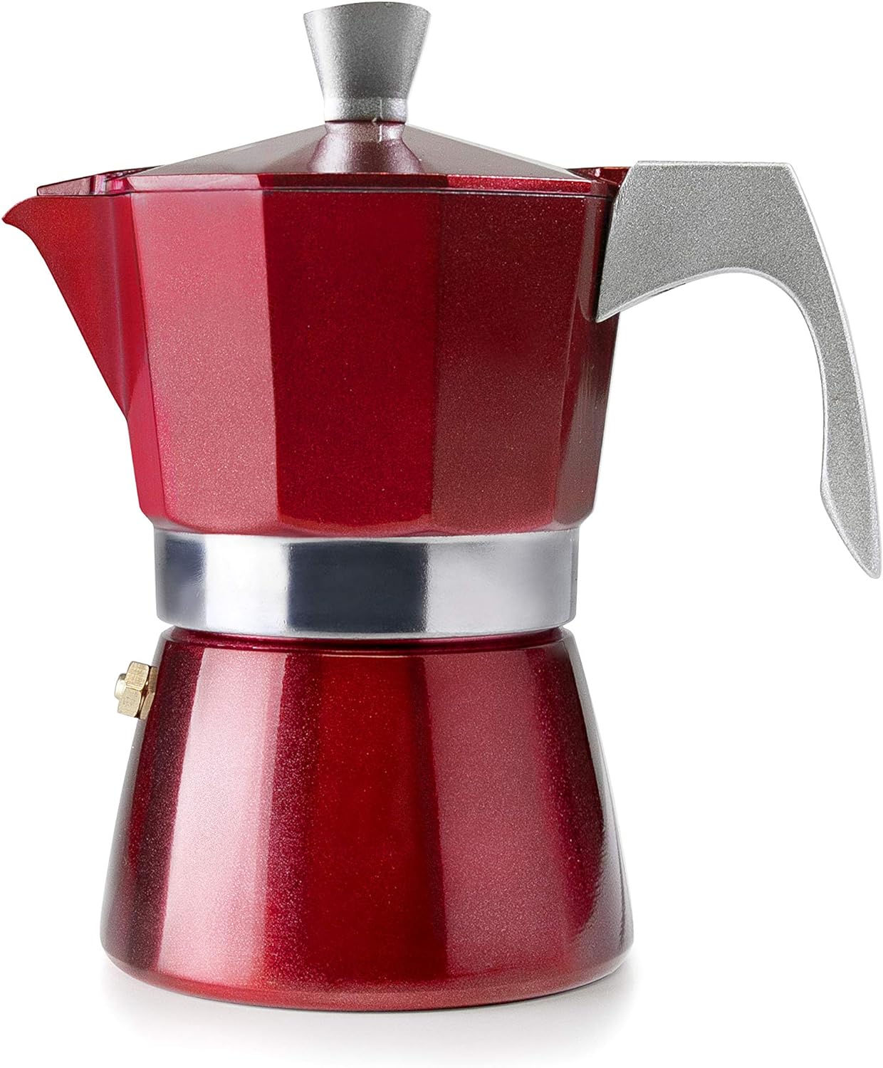 Ibili - Express coffee cooker EVVA RED, 3 cups, 150 ml, aluminum die -casting, suitable for induction foci