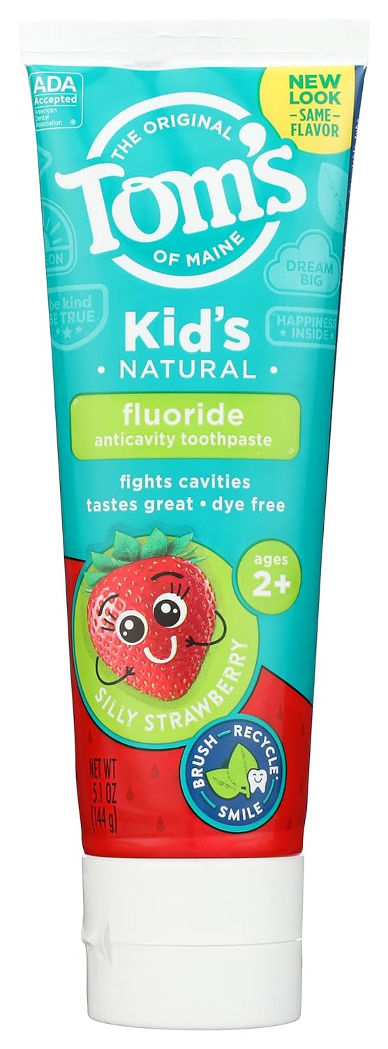 Tom\'s of Maine Natural Kid\'s Fluoride Toothpaste, Silly Strawberry, 5.1 oz. (back in original formula)