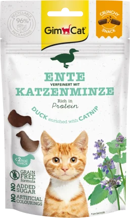 GimCat Cat treat with duck & catnip, crunchy snack, 50 g
