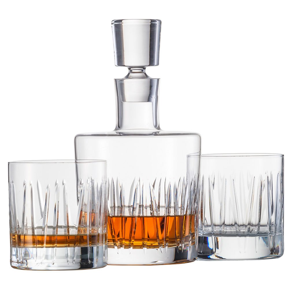 Schott Zwiesel Basic Bar 120145 Motion Crystal Whiskey Set Consisting of 1 Carafe and 2 Double Old Fashioned Glasses, Clear