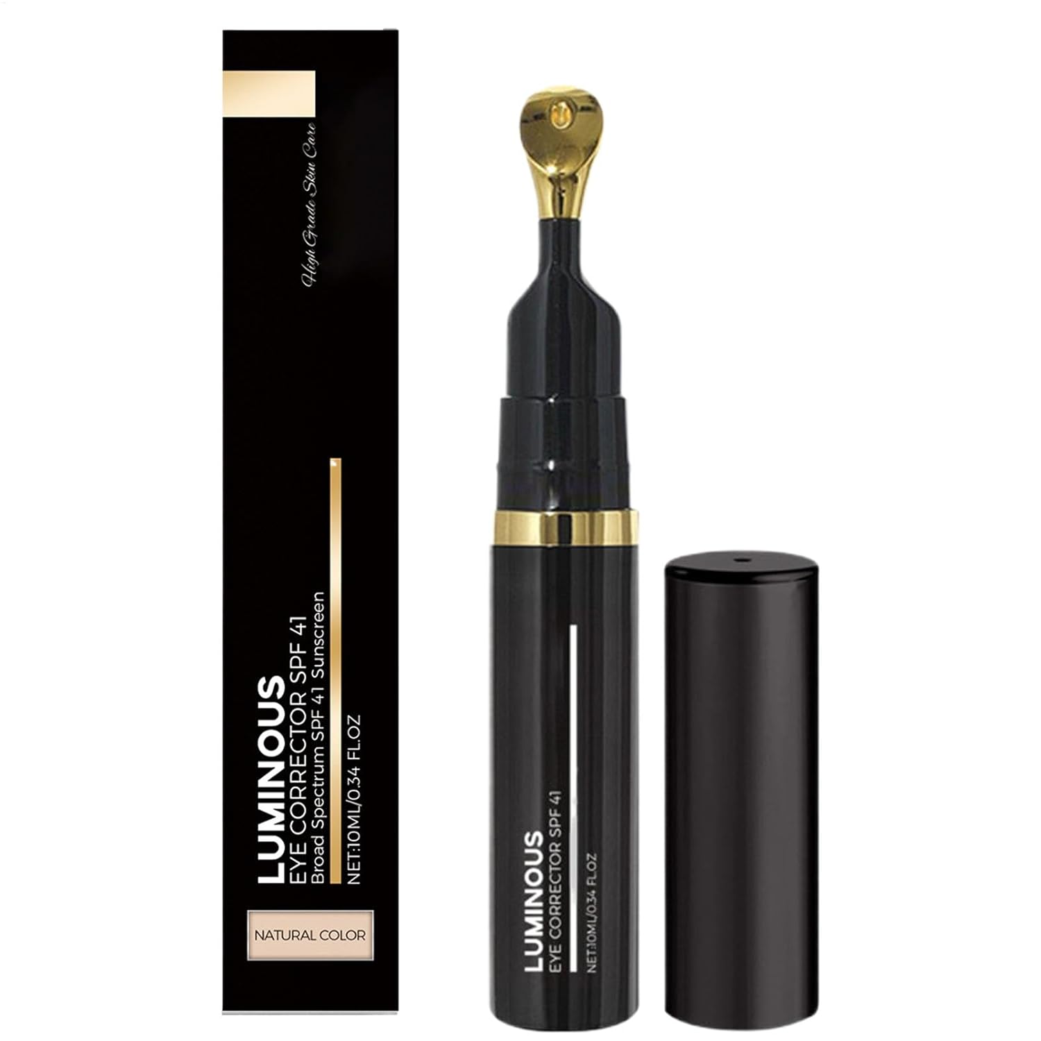 Tamoiup 2024 Luminous Eye Corrector SPF 41, Under Eye Concealer - Under Eye Colour Corrector for Dark Rings, Tinted Anti-Ageing Eye Cream, Moisturising Eye Serum with Peach Undertone