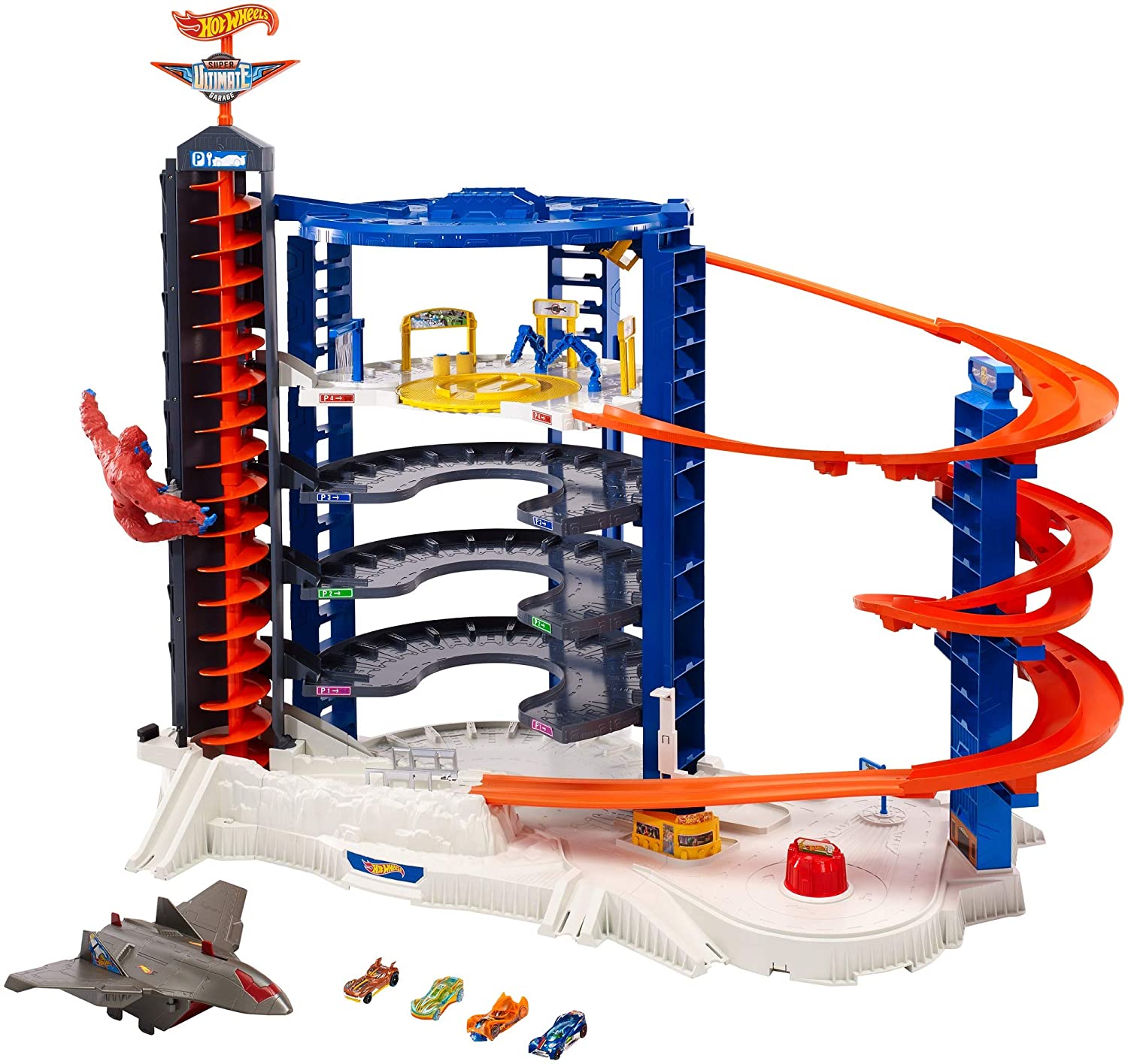 Hot Wheels Fdf25 Super Megacity Parking, Garage And Parking, Garage With Go