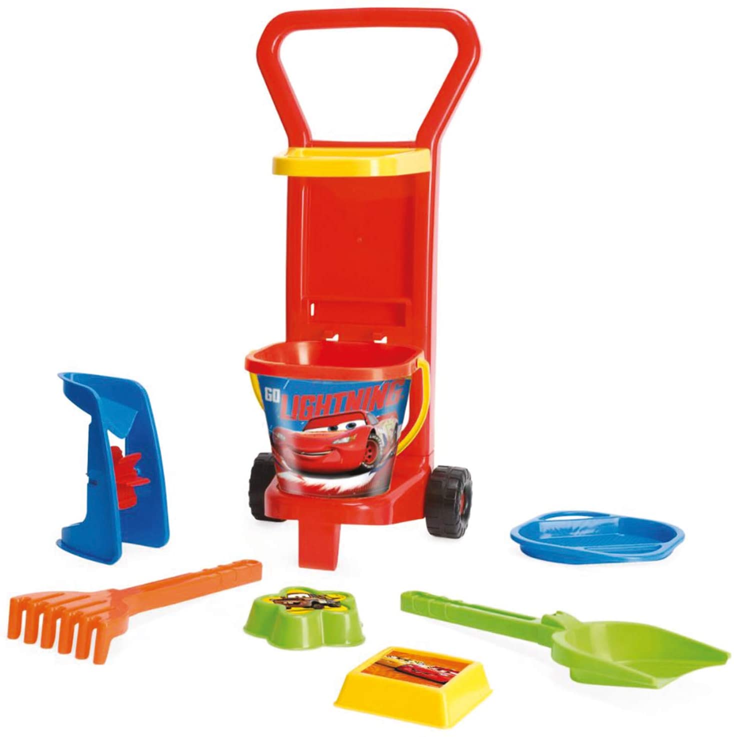 Wader Disney Pixar Cars 77371 Sand Toy With Caddy / Bucket / Sand Mill / Si