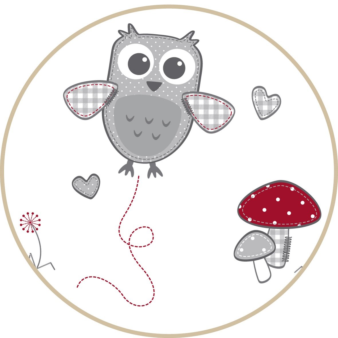 roba Bed Linen 2-Piece Set, Adam and Owl Collection, Children\'s Bed Linen 100 x 135 cm, 100% Cotton, Duvet and Pillowcase for Babies and Children
