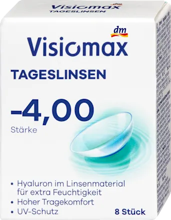 Visiomax Daily contact lenses, diopter -4.00, 8 units