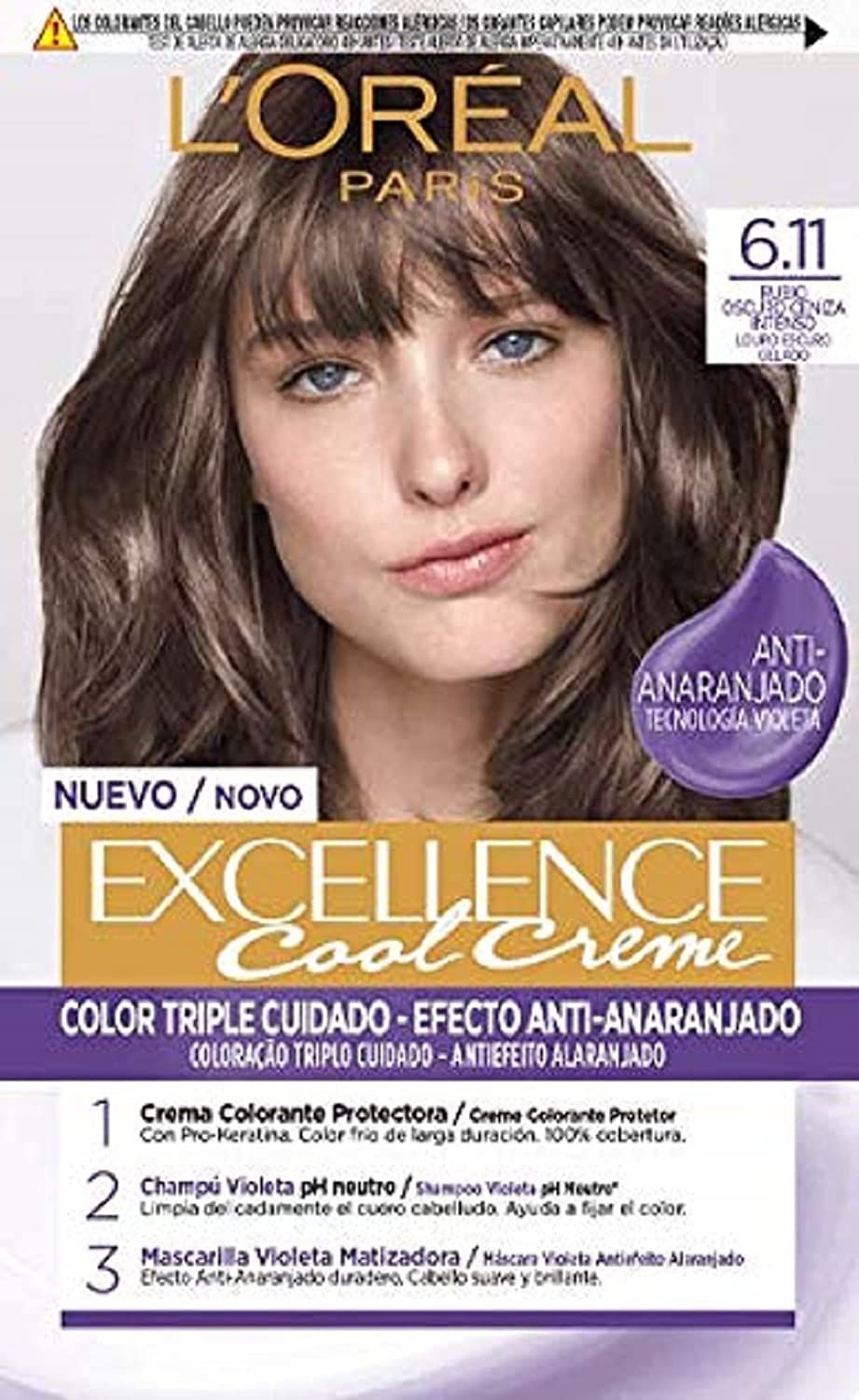 L'Oréal Paris Excellence cream ink #6.11-rubio oscuro ceniza, ‎multicoloured