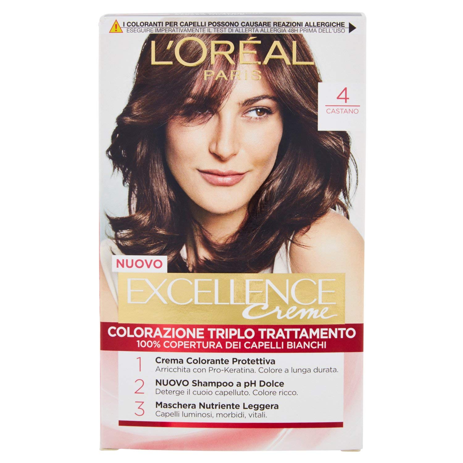 L'Oréal Paris Excellence Hair Cream Color, No. 4 Brown 96gm