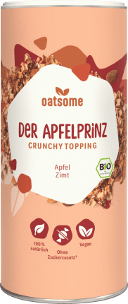 Oatsome Crunchy Topping \'the Apple Prince\' with apple & cinnamon, 180 g