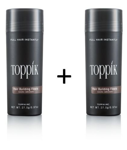 toppik 2 x Topik 27.5 g Hair Thickener Hair Fibres Microhairs – Medium Brown, ‎medium