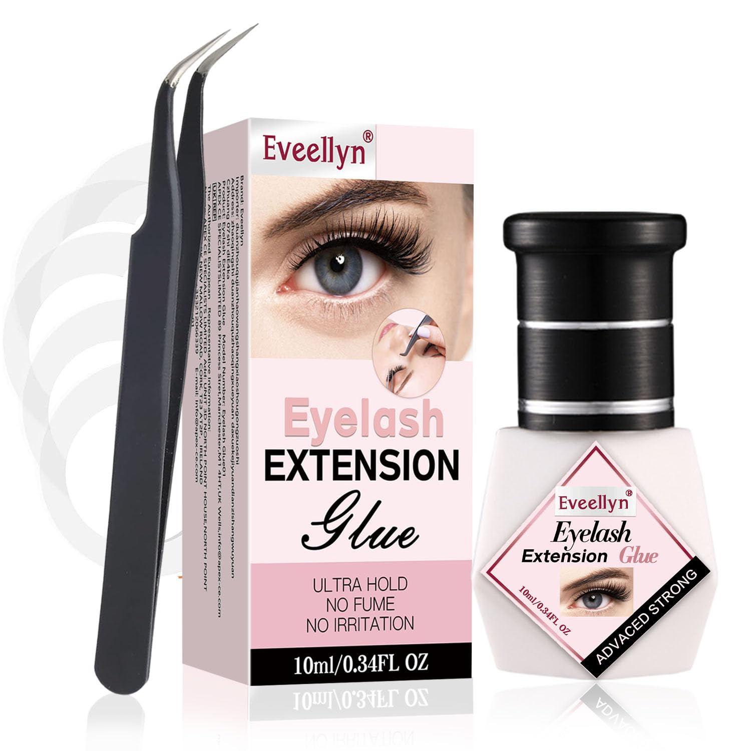 Eveellyn Eyelash Glue for Eyelash Extension 2-3 Seconds Dry Eyelash Extension Glue Professional 5 ml Eyelash Extension Glue