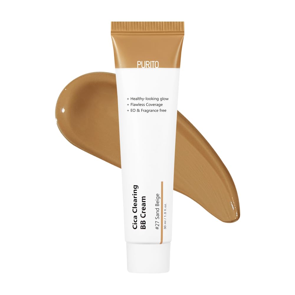 PURITO Cica Clearing BB Cream #27 Sand Beige 30ml Vegan Foundation Cruelty Free
