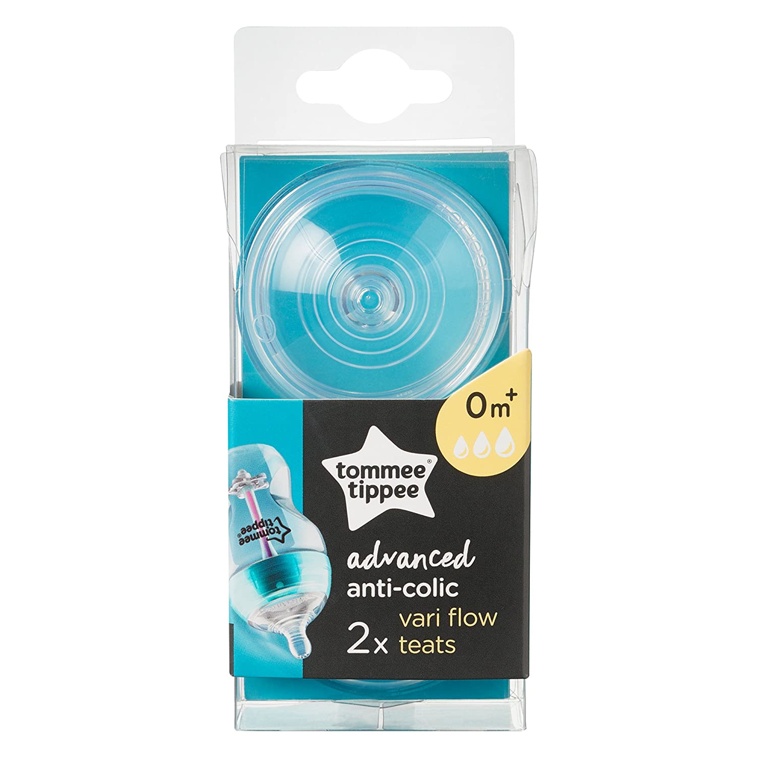 Tommee Tippee CTN-FED06-04 Anti-Colic Variable Flow Teat, Drinking Bottle Attachment, Transparent, 200 g