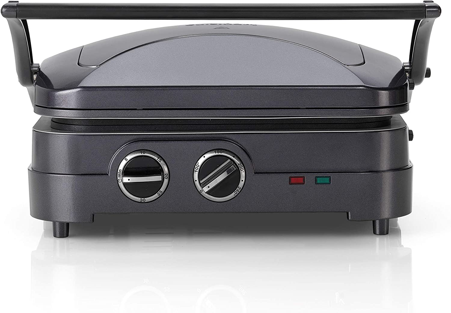 Cuisinart Griddle & Grill GR47BE Contact Grill with 2 Dishwasher Safe Gill Plates and 2 Plancha Plates, Temperature Selection up to 230 °C, Timer and Drip Tray, Blue,