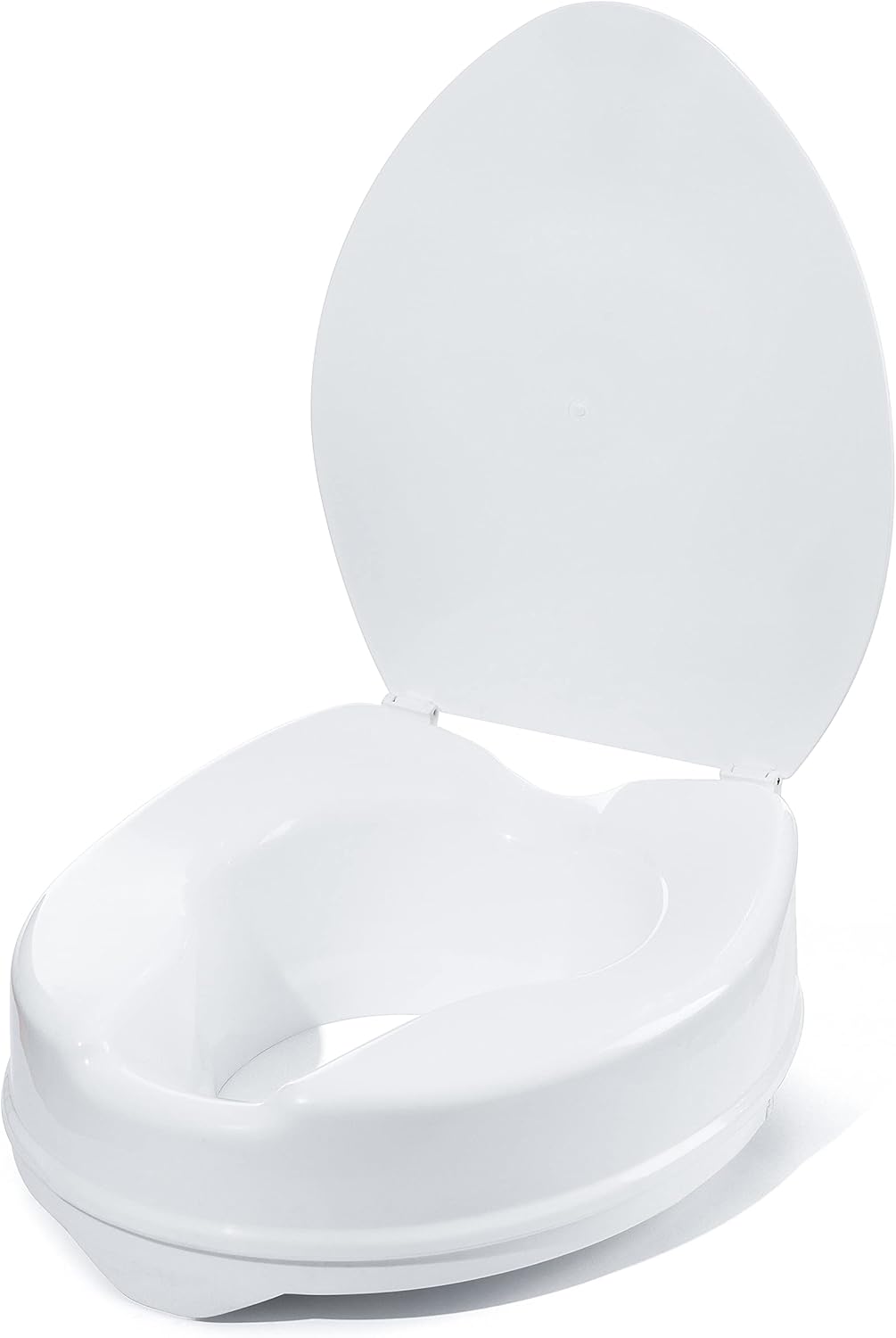 Akriva Store Akriva Raised Toilet Seat with Lid (15 cm High) - Comfortable Toilet Seat - Sturdy Toilet Booster Seat - Toilet Seat (10 cm)