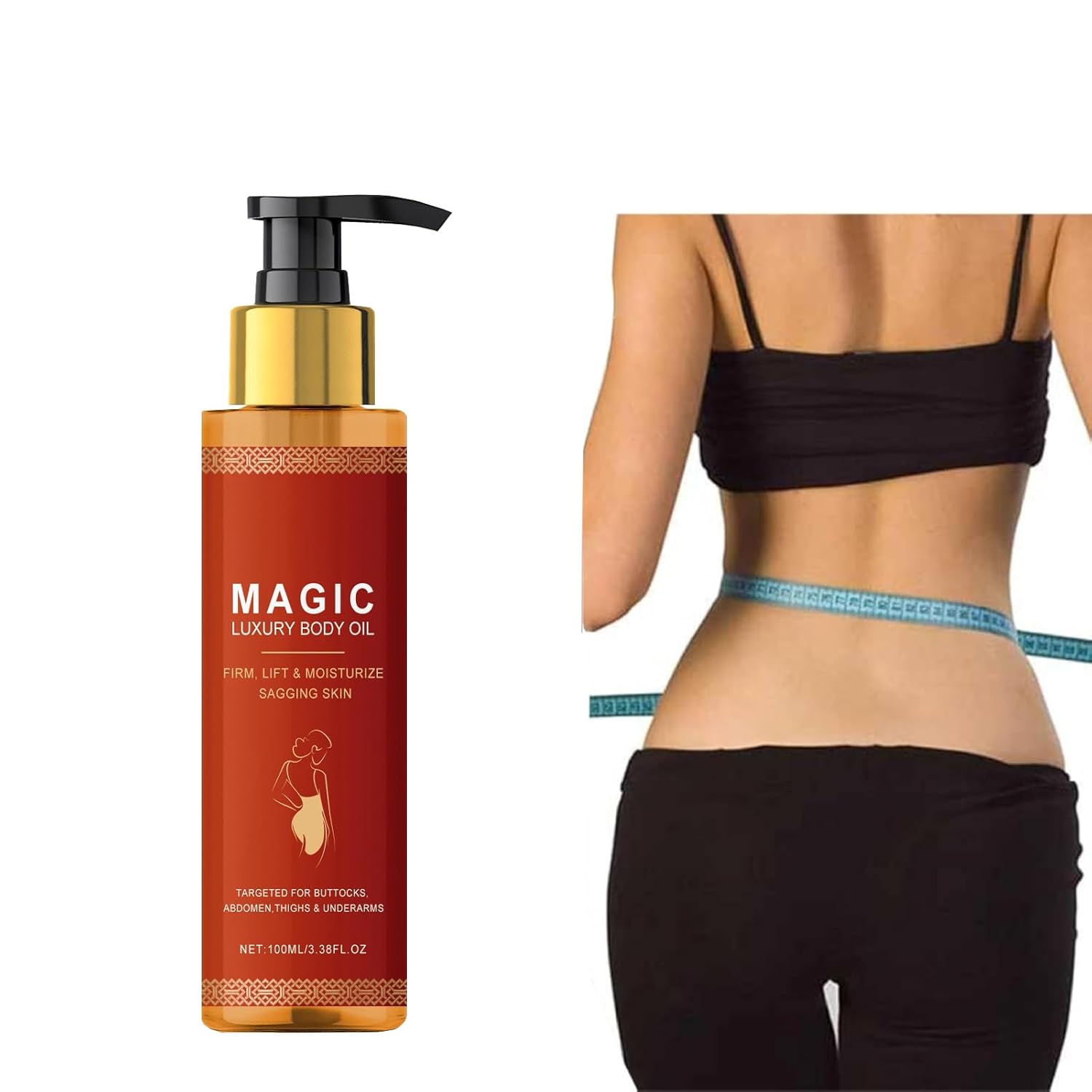 Generic Magic Luxury Body Oil 100 ml, Magic Body Strafting Oil, Moisture and Nutritious Cream, Reduces Fine Lines, Improves Elasticity, Quick Absorption, Gentle Formula for All Skin Types (1)