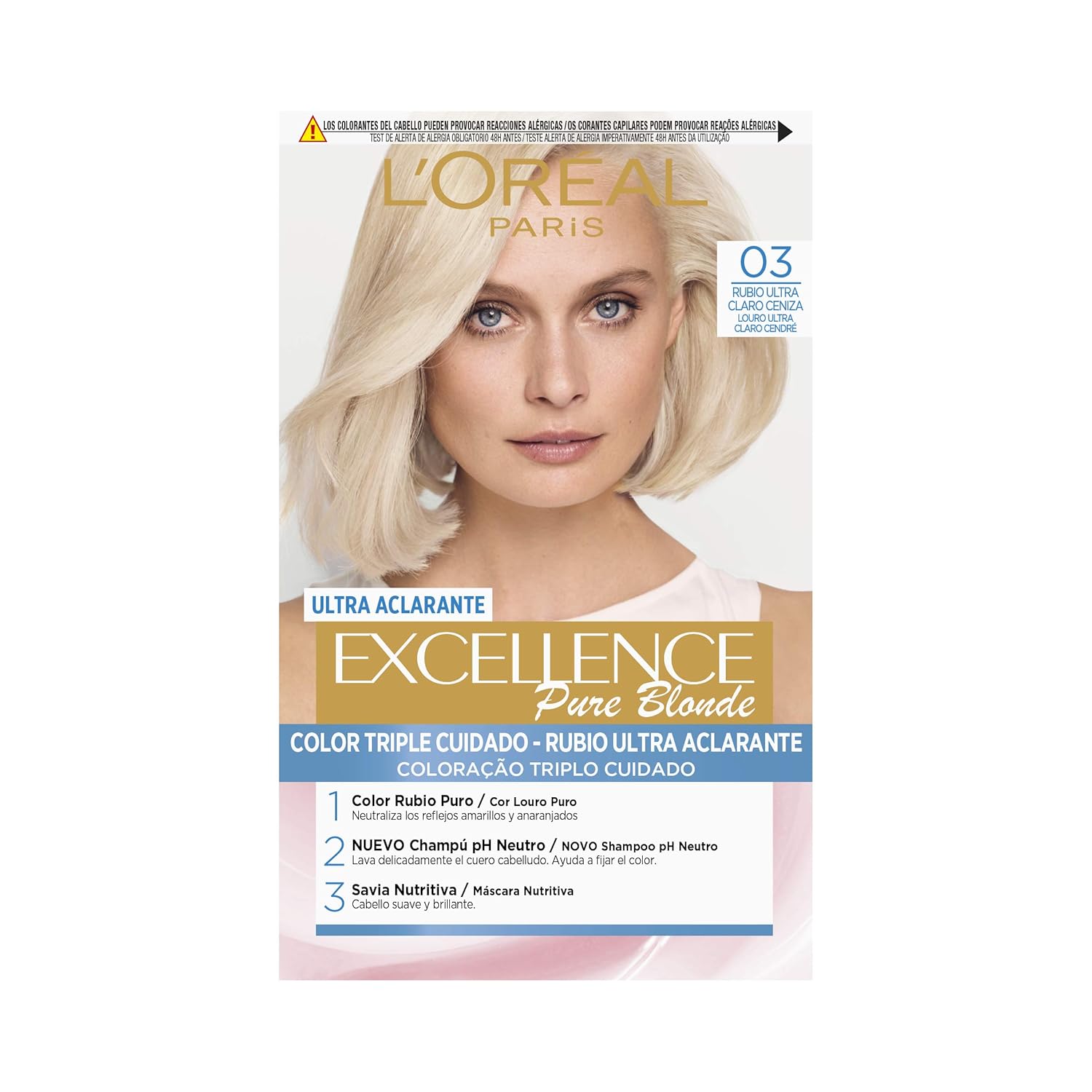 L\'Oreal Excellence Number 3 Creme Permanent Coloring Cream, Ultra Light Ash Blonde