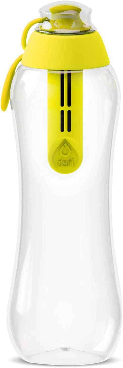 DAFI Store DAFI Water Bottle with Filter 0.5 L Yellow - BPA-Free Water Bottle with Water Filter, Sports Bottle with Filtered Water for Travel, Filter Bottle Outdoor + Activated Carbon Filter Water Bottle