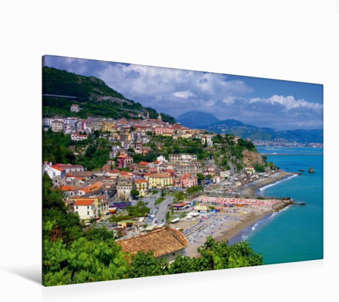 Premium Textile Canvas 120 cm x 80 cm Vietri Sul Mare | Image on Stretcher Frame Art Print on Canvas, Canvas Print