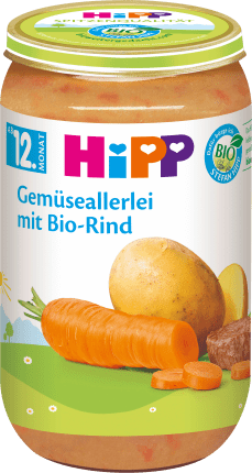 HiPP All kinds of vegetables with organic beef from the 12th month, 250 g