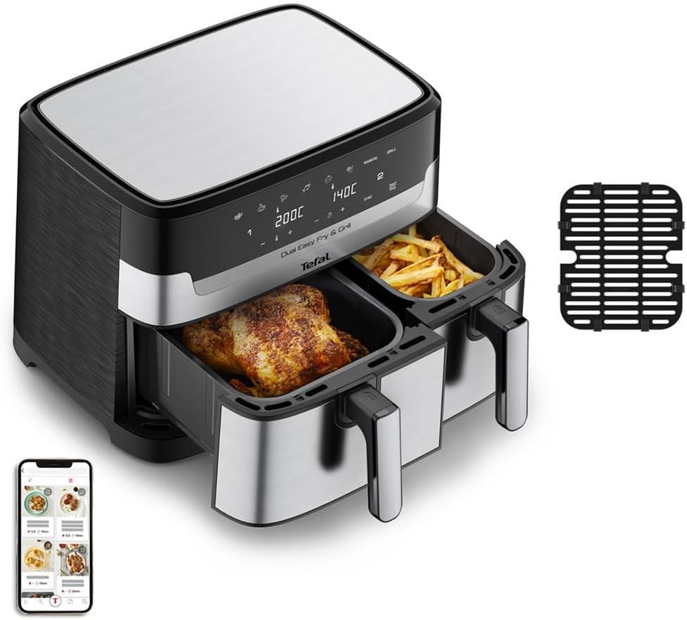 Tefal Dual Easy Fry & Grill Ey905d 8.3l 2700w Air Fryer 8.3 Litres