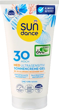 SUNDANCE Sun cream gel MED ultra sensitive SPF 30, 150 ml