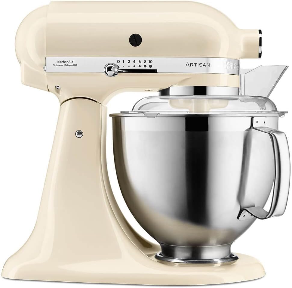 KitchenAid Artisan Food Processor, Tilting Food Processor, Dough Kneading Machine with 2 Bowls and 3 Accessories Made of Stainless Steel, 4.8 L, Cream