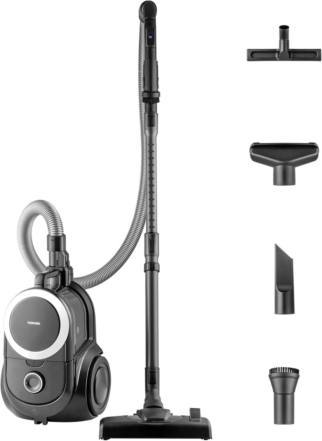 Toshiba Bagless Trailer VC-BL070C Telescopic Vacuum Cleaner Adjustable with HEPA Filter, Black, 1.8L, 700W, 1.8L, 78 Decibels