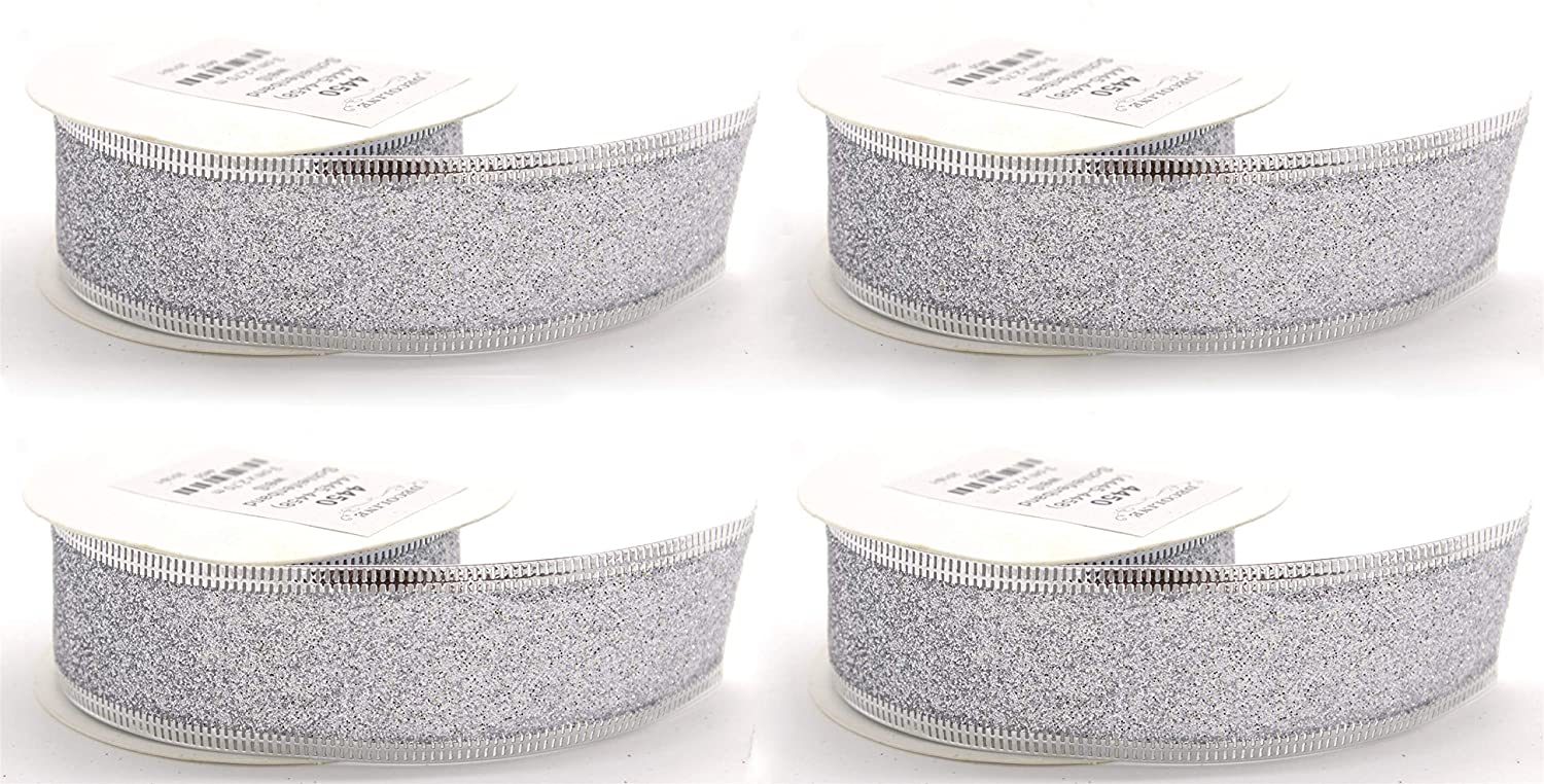 DARO DEKO Daro Decoration Ribbon 3 Cm X 2.70 M-White Or Silver-Single Or Set Of 4
