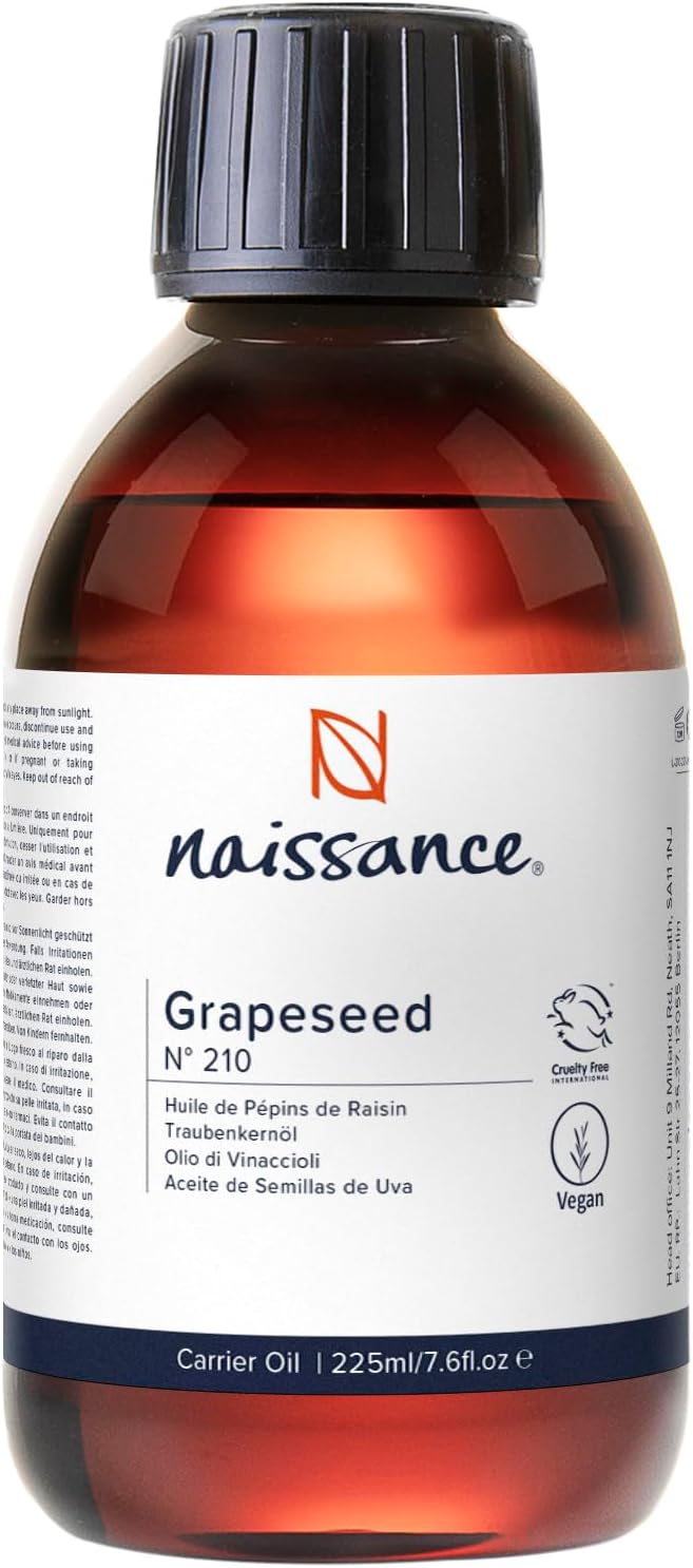 Naissance Grapeseed Oil (no. 210) 100ml - Natural Moisturiser and Conditioner for Hair and Skin