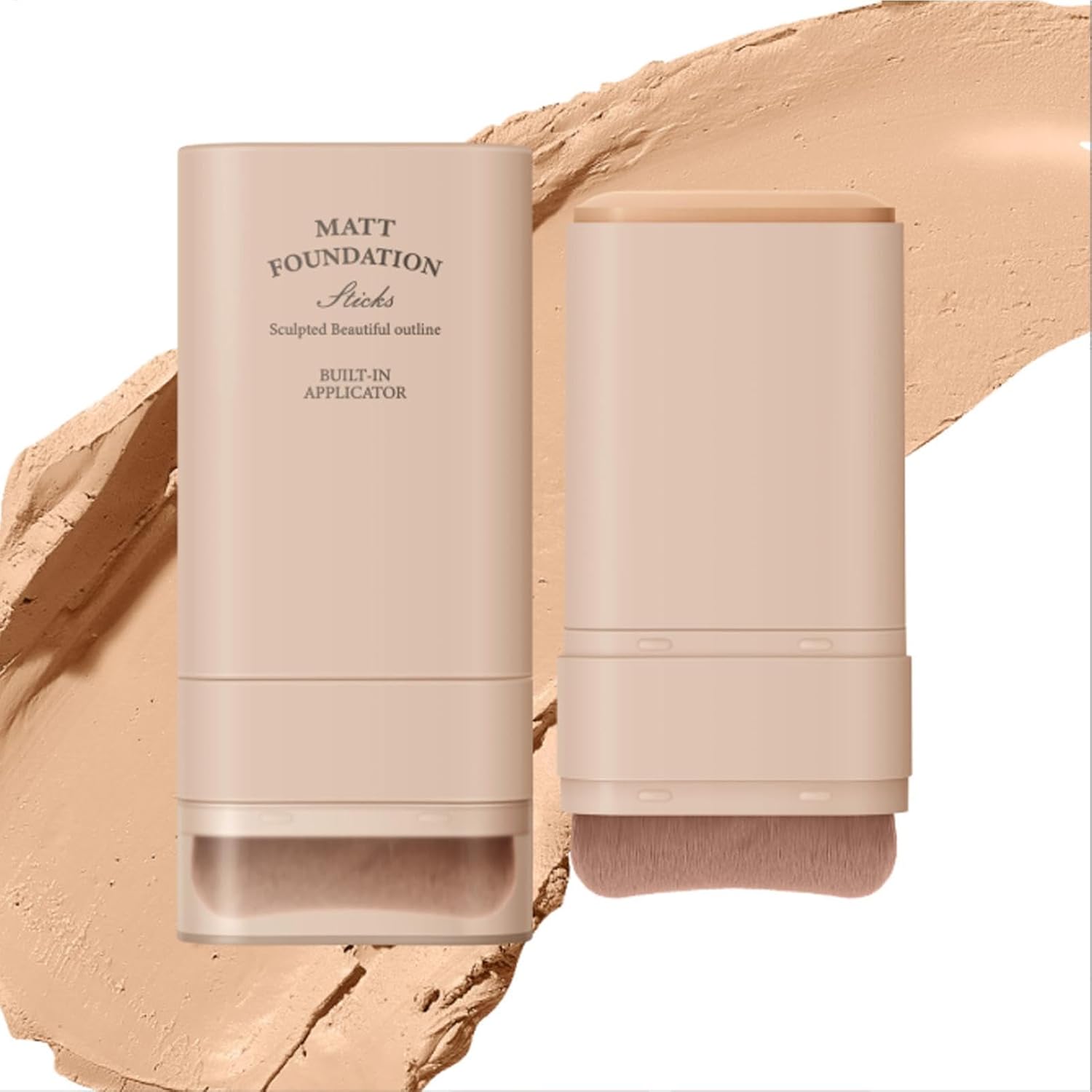 Tamoiup Derolr Foundation Stick, Multi-Purpose Makeup Foundation Stick with Brush, Pimple Concealer, Portable Foundation, Face Cosmetics for Dating, 20 g