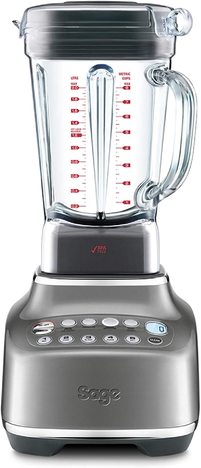 Sage Appliances the Q Standmixer, smoked hickory wood, SBL820SHY, silver