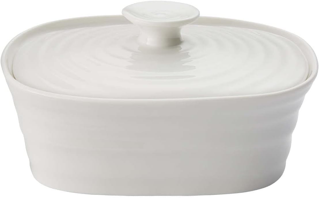 Portmeirion Sophie Conran Covered Butter Dish White 15.5X12Cm