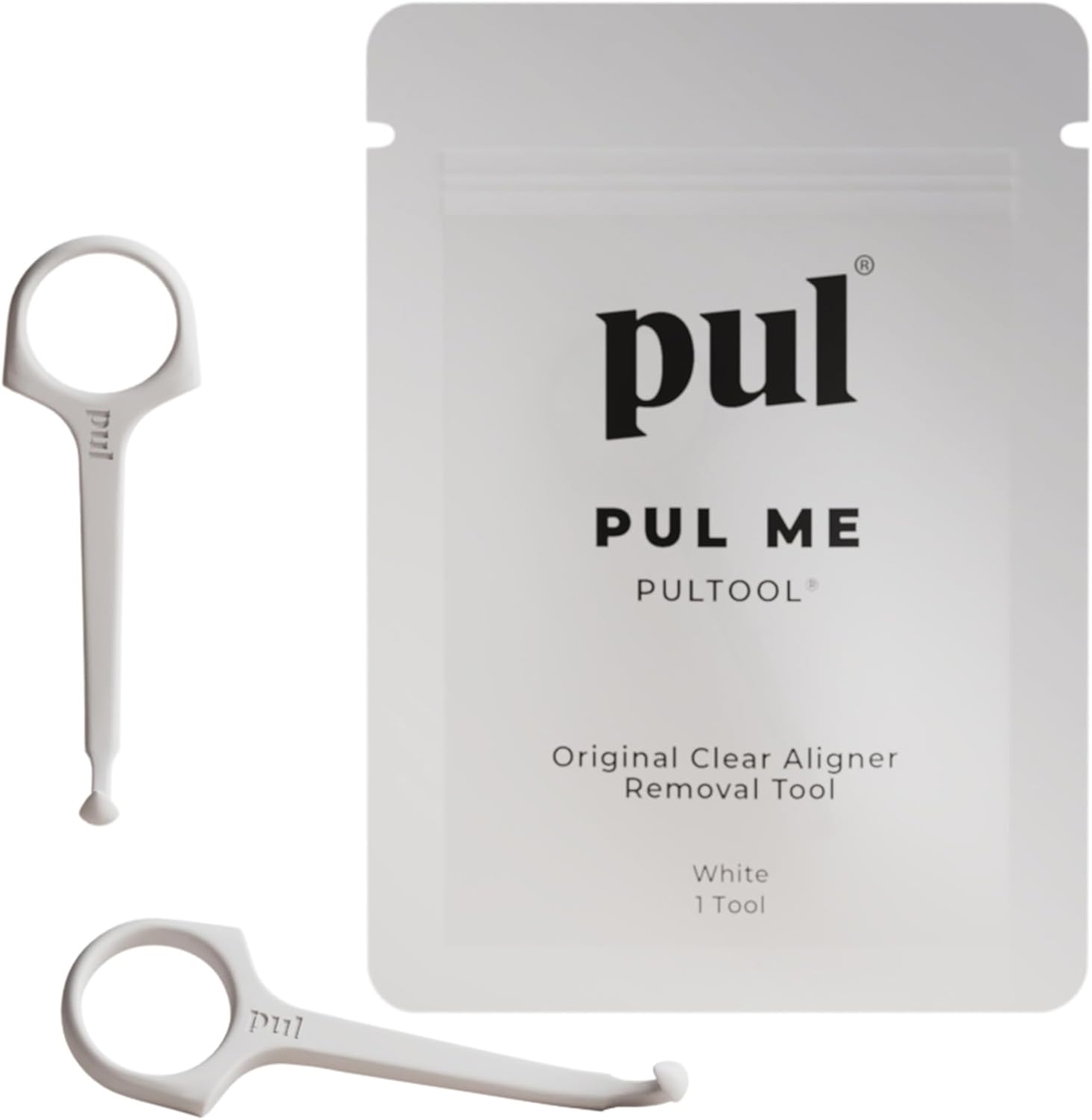The Pultool Store PUL Aligner Removal Tool - White | Safe and Hygienic Hook for Invisalign and Retainer | Gentle BPA Free Design for Everyday Use - Pack of 2